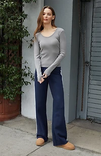 John Galt Gray Josephine Long Sleeve Top