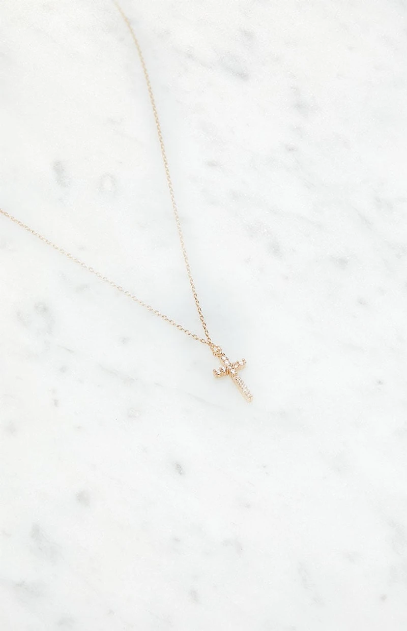 John Galt Gold Cross Necklace