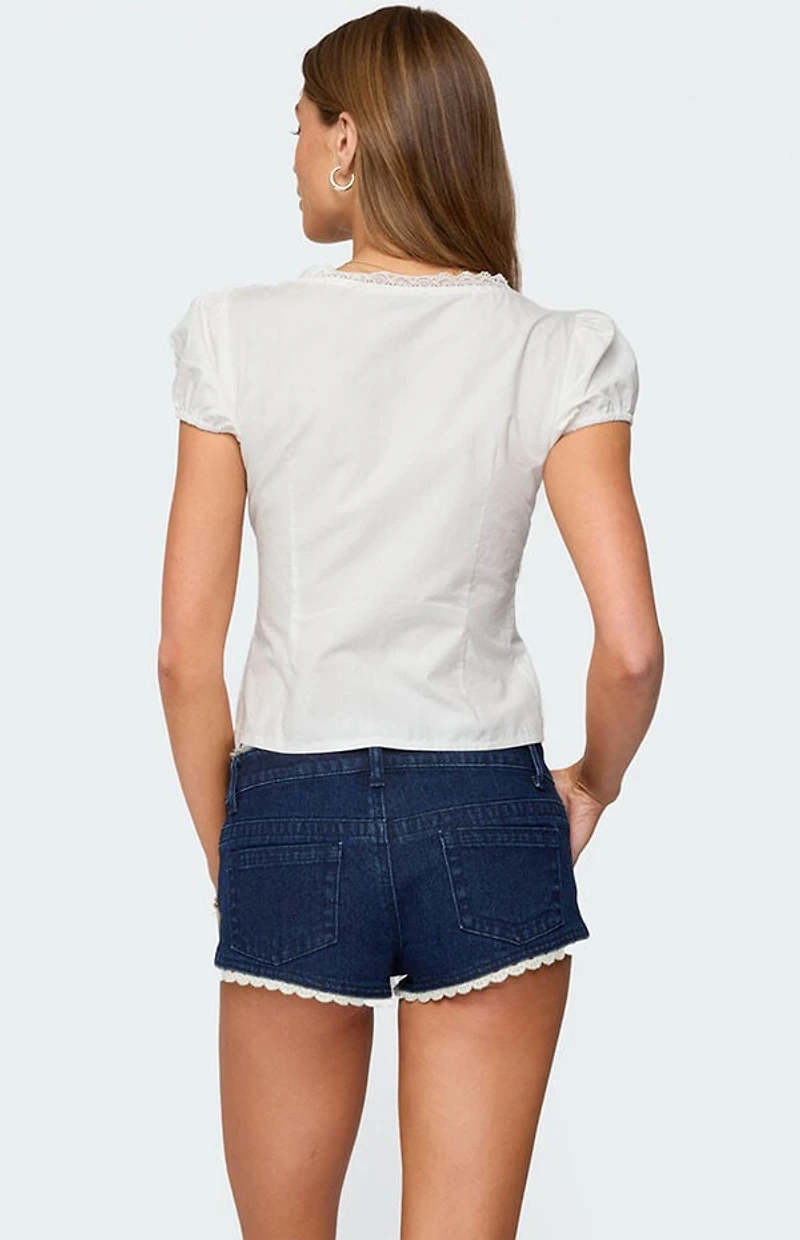 Edikted Antonella Cotton Button Up Top