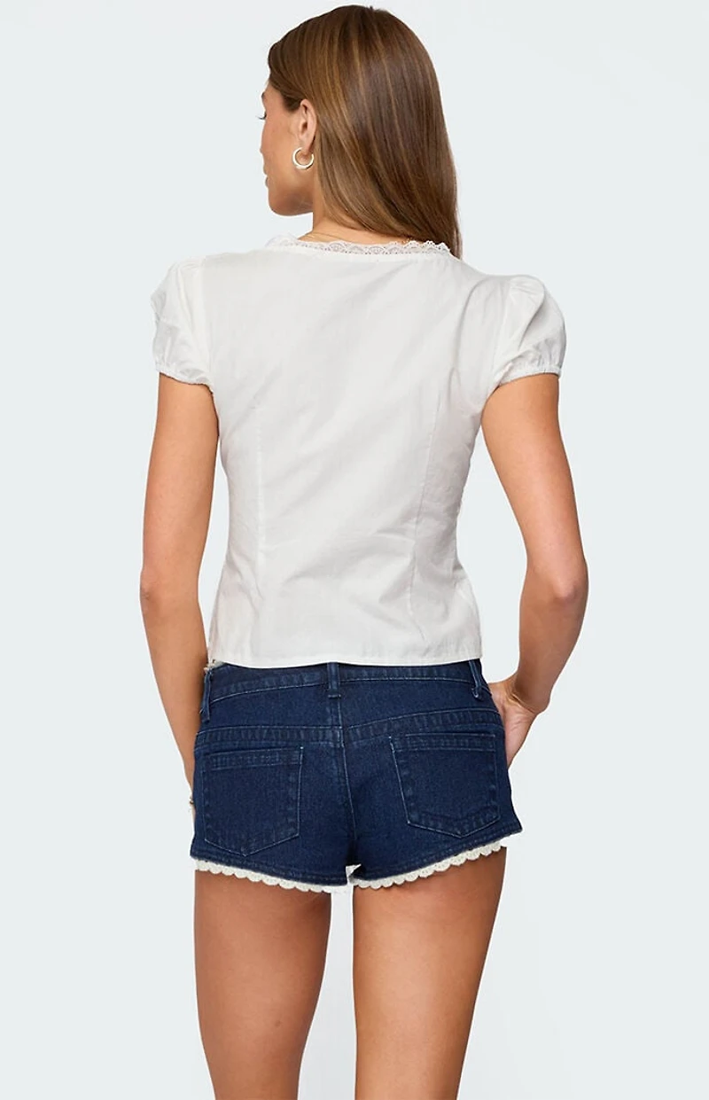 Edikted Antonella Cotton Button Up Top