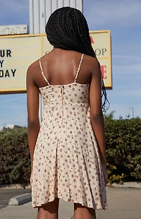 Pacsun Kids Tan Floral Sleeveless Dress