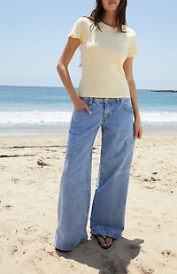 John Galt Yellow Loreen Short Sleeve Top