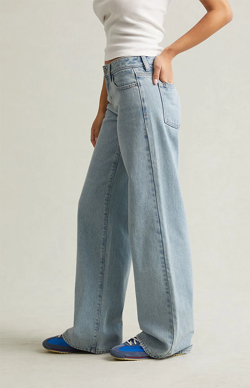 Pacsun Casey Low Rise Baggy Jeans Light Blue Washed