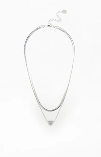 LA Hearts Roxy Heart Layered Necklace
