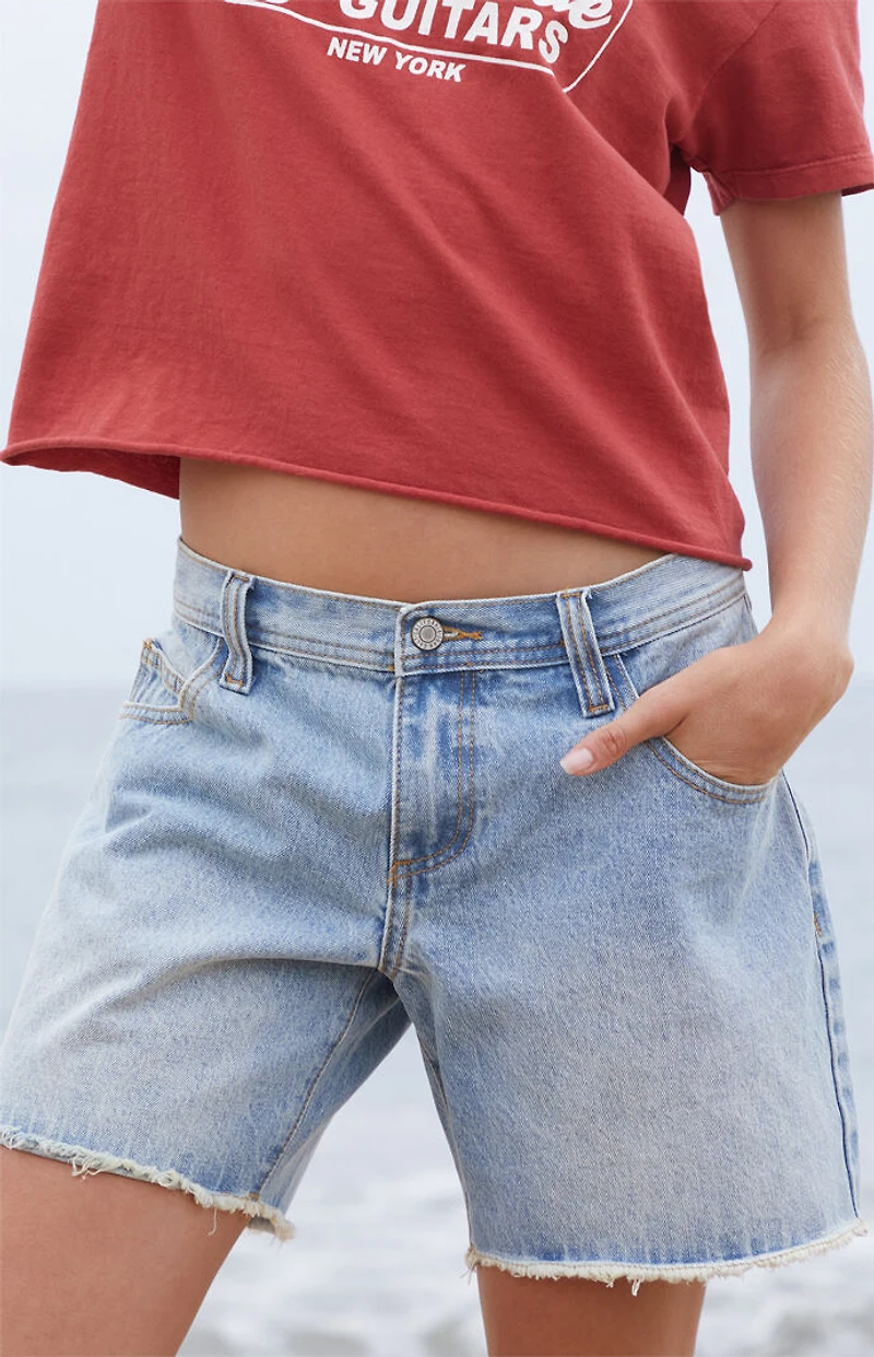 John Galt Light Blue Low Rise Relaxed Jorts