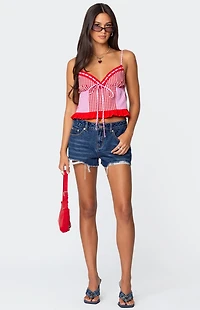 Edikted Joanne Mixed Gingham Tank Top