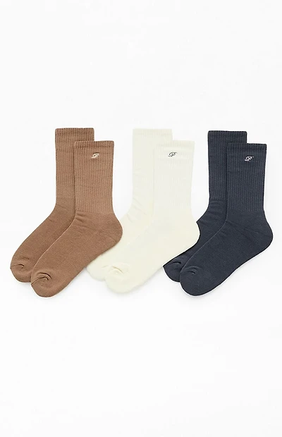 Pacsun 3 Pack Neutral Crew Socks