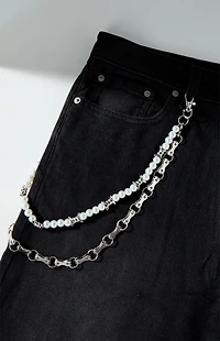 Pacsun Barbed Pearl Double Wallet Chain