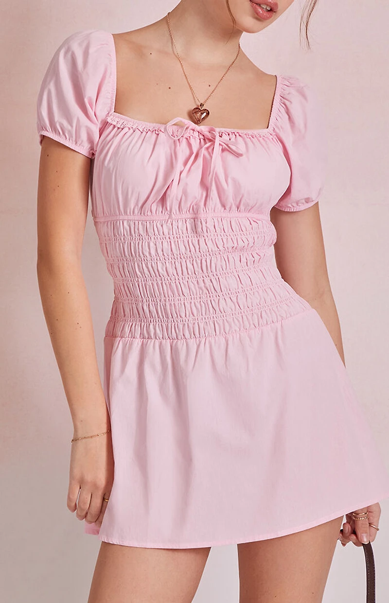 Beverly and Beck Jane Puff Sleeve Mini Dress