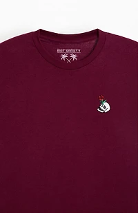 Riot Society Red Rose Skull Embroidered T-Shirt