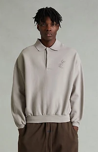 Fear of God ESSENTIALS Smoke Grey Classic Polo Sweatshirt