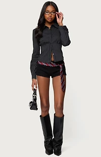 Edikted Tailored Pinstripe Button Up Shirt