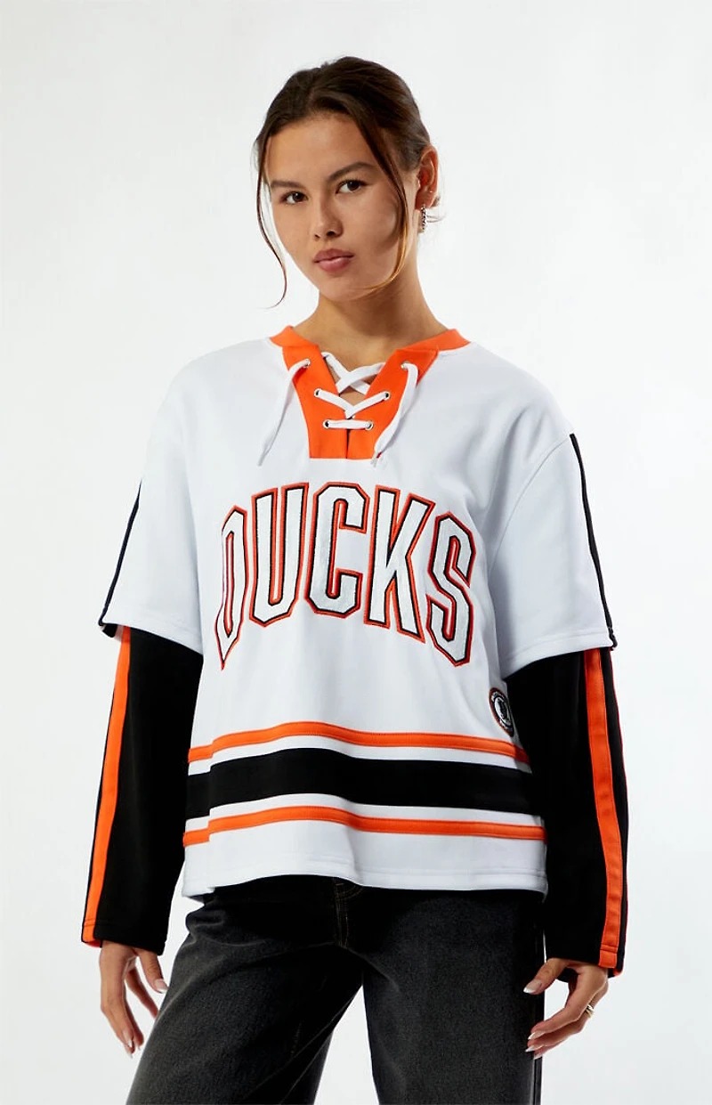 WILD COLLECTIVE x NHL Anaheim Ducks Layered Long Sleeve Hockey Jersey