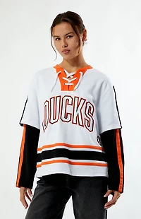WILD COLLECTIVE x NHL Anaheim Ducks Layered Long Sleeve Hockey Jersey