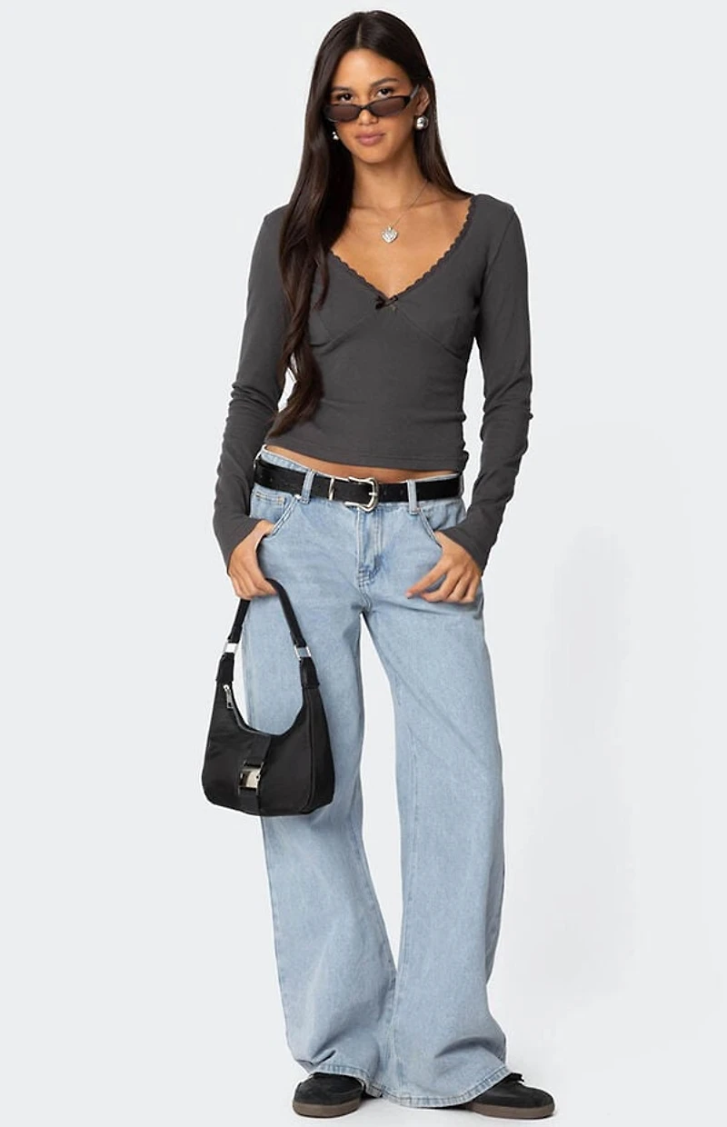 Edikted Adrienne Lace Trim Top