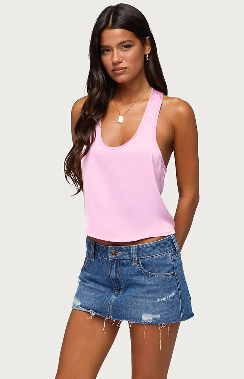 Edikted Satin Backless Bead Chain Top