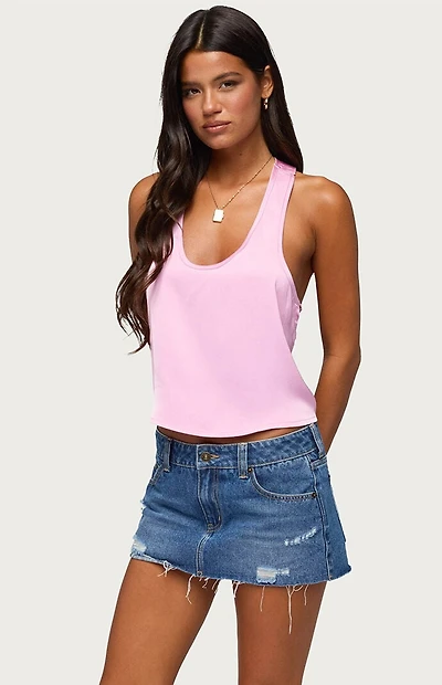 Edikted Satin Backless Bead Chain Top