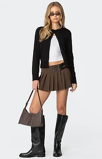 Edikted Polina Double Belt Pleated Mini Skirt