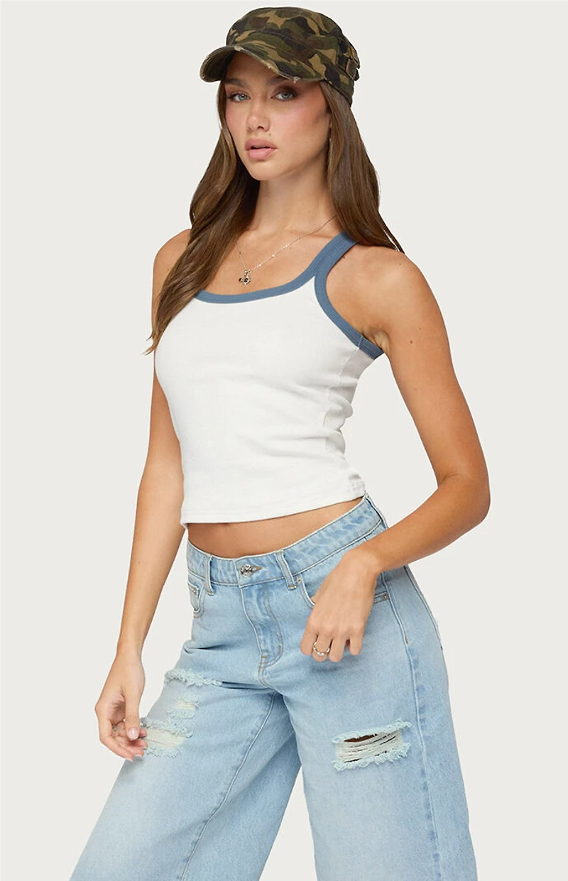 Edikted Eida Contrast Ribbed Tank Top