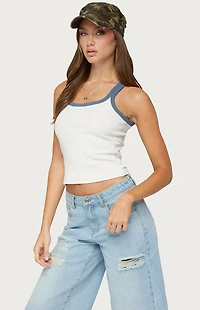 Edikted Eida Contrast Ribbed Tank Top