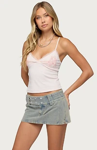 Edikted Arwen Lacey Beaded Tank Top