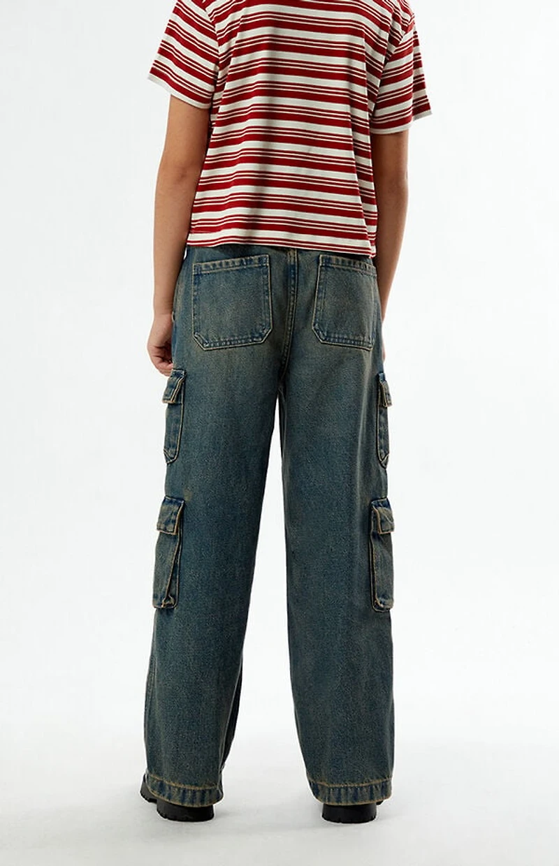 Pacsun Kids Baggy Jeans Cargo Indigo Tinted