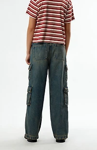 Pacsun Kids Baggy Jeans Cargo Indigo Tinted