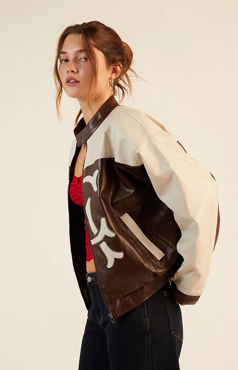 Pacsun Faux Leather Oversized Moto Jacket
