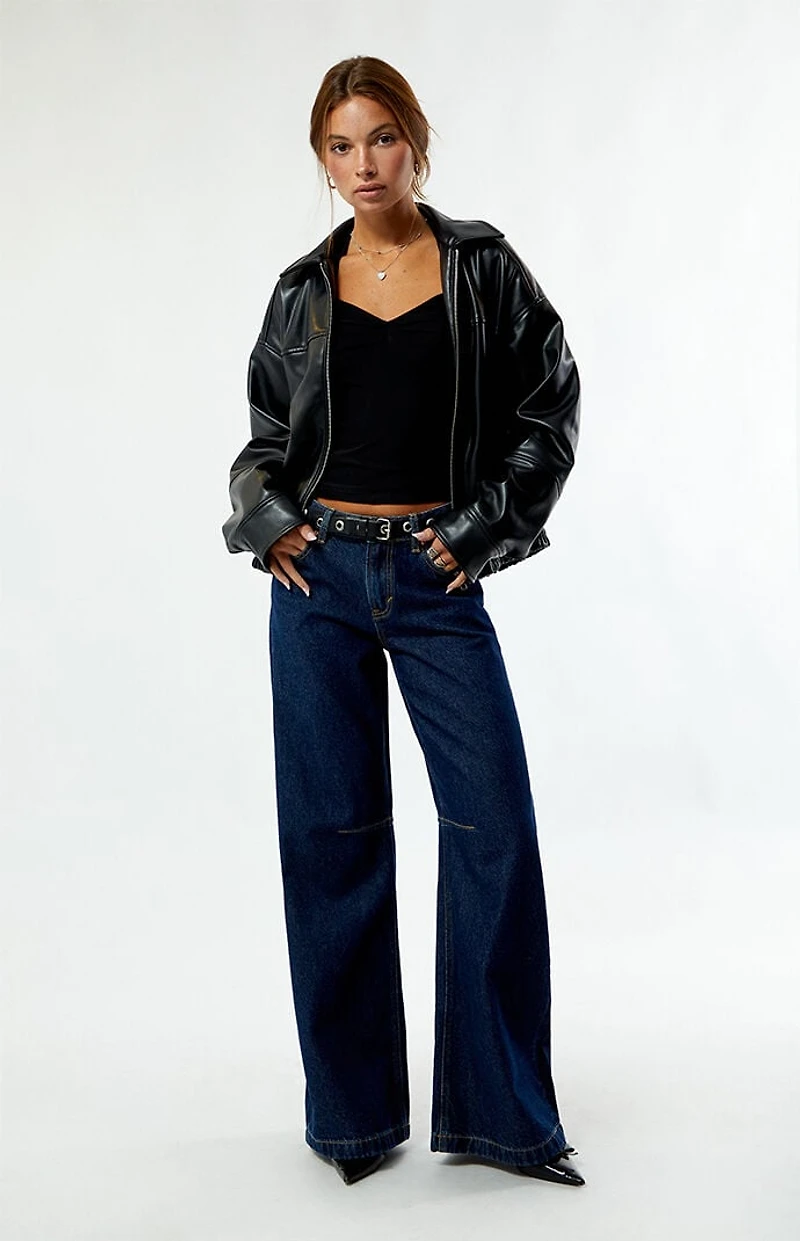 Pacsun Faux Leather Bomber Jacket