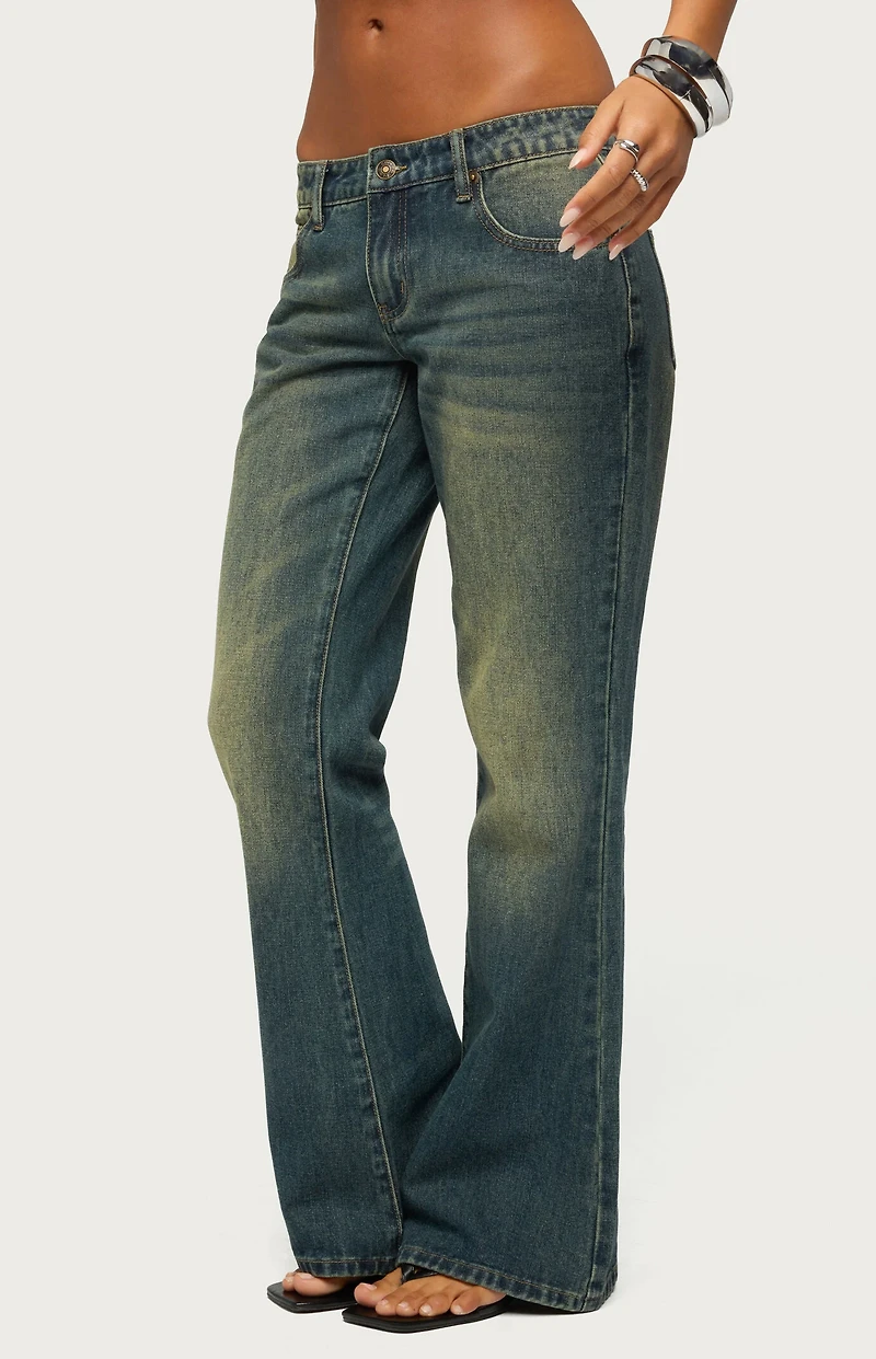 Edikted Shirili Low Rise Flared Jeans