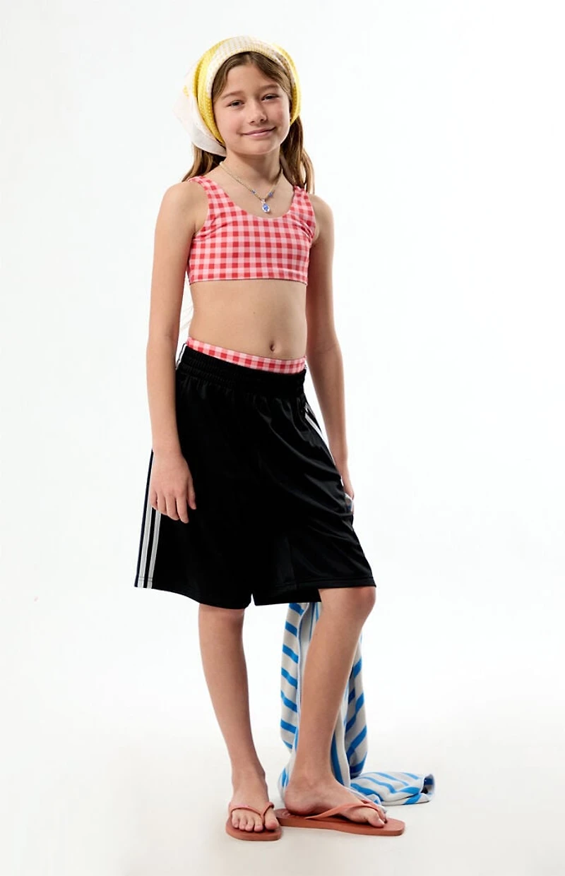 Pacsun Kids Red Checkered Tank & High Waisted Bikini Set