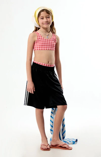 Pacsun Kids Red Checkered Tank & High Waisted Bikini Set