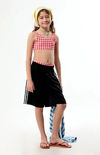 Pacsun Kids Red Checkered Tank & High Waisted Bikini Set