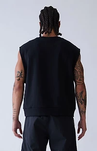 A.R.C. Black Sport Cut Off Muscle Crew Neck Sweatshirt