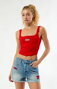 HYPE & VICE Mississippi Ole Miss Knit Corset Top