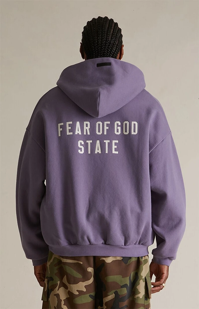 Fear of God ESSENTIALS Lavender Heavy Fleece Full Zip Hoodie