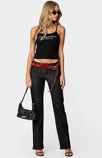 Edikted Avril Bootcut Low Rise Jeans