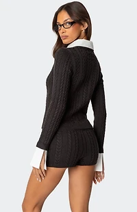 Edikted Avey Detachable Cuff & Collar Cardigan