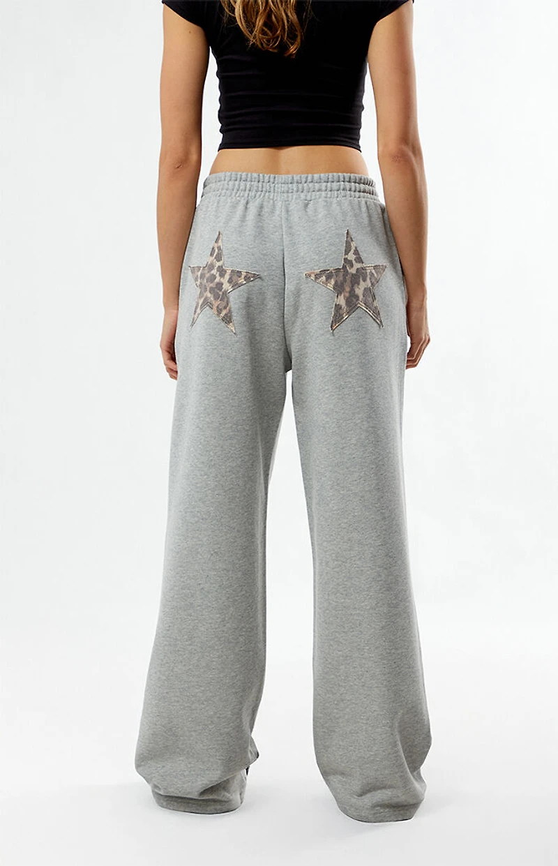 LA Hearts Leopard Star Baggy Sweatpants