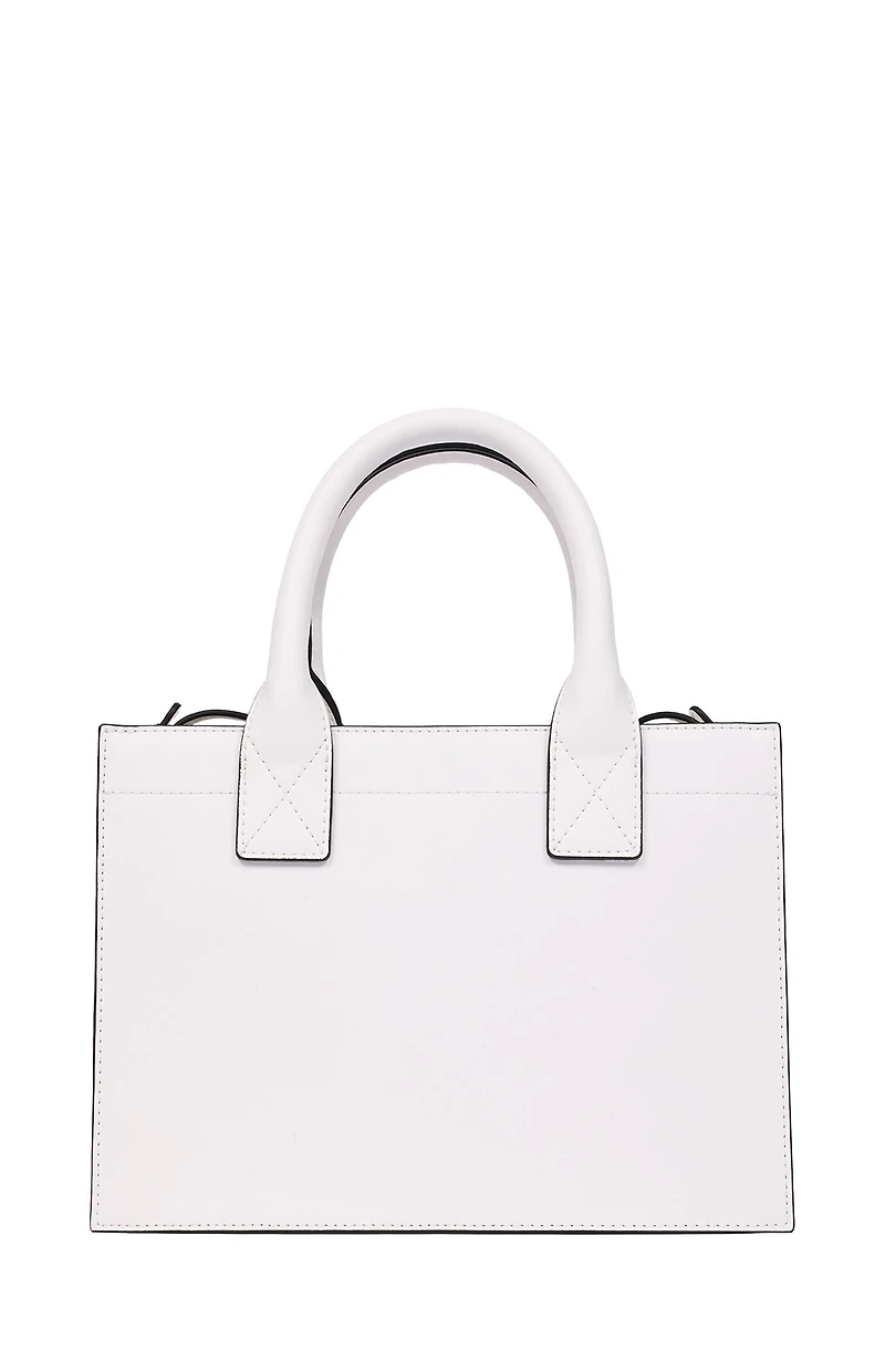 True Religion White Modern Edge Charm Tote Bag