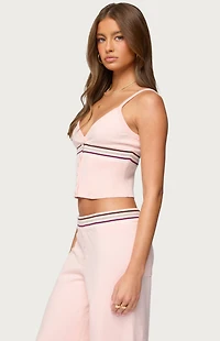 Edikted Miya Stripey Ribbed Knit Tank Top