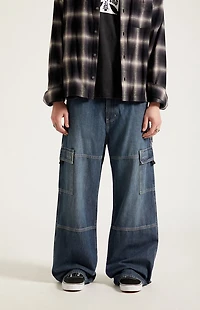 Pacsun Blake Extreme Baggy Jeans Cargo Dark Blue