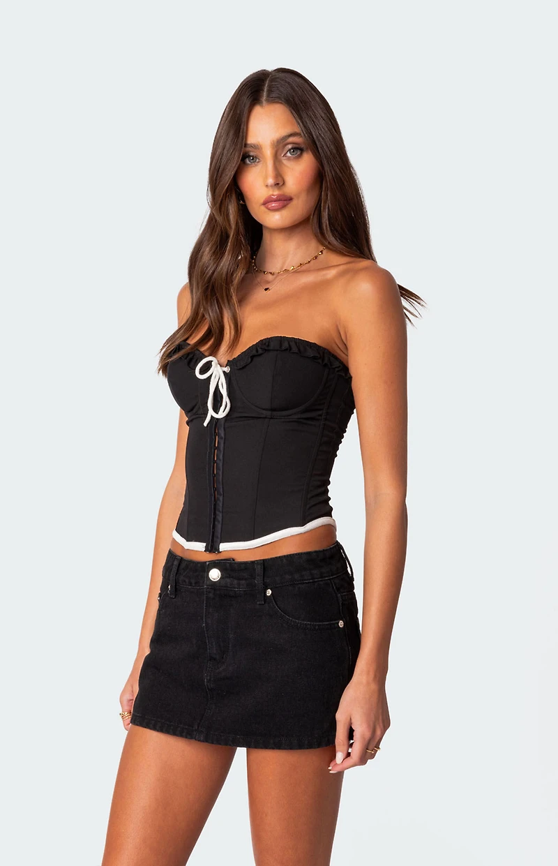Edikted Abbey Tie Front Corset