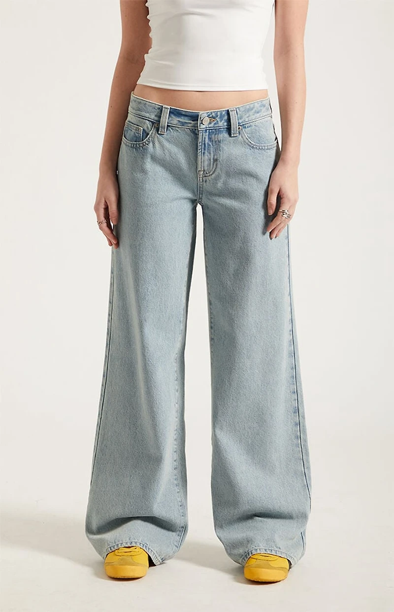 Pacsun Casey Low Rise Baggy Jeans Light Blue Washed