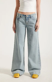 Pacsun Casey Low Rise Baggy Jeans Light Blue Washed
