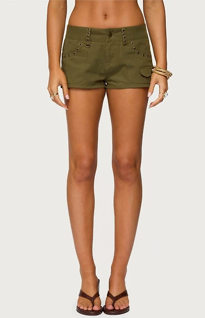 Edikted Hazen Grommet Low Rise Shorts
