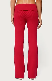 Edikted Adannah Foldover Ribbed Knit Pants