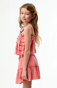 Pacsun Kids Coral Ruffle Tank Top