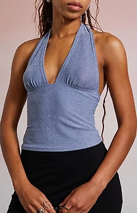 Third Charm Gina Shine Halter Top