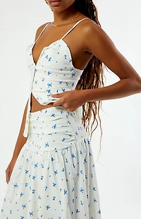 WEWOREWHAT Ruched Waist Midi Skirt